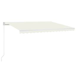 Berkfield Home Manual Retractable Awning with LED 400x350 cm Cream in Beige - thumbnail 2