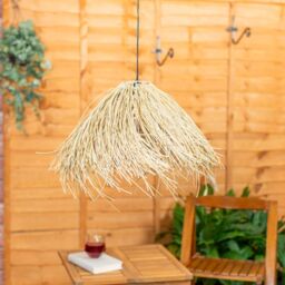 ValueLights Natural Grass Solar Powered Outdoor Hanging Pendant Garden Pergola Light - thumbnail 3