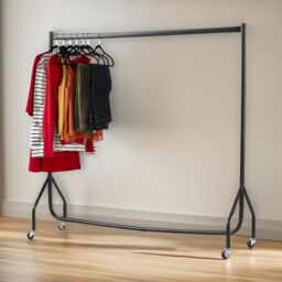 FURNOS Heavy Duty Metal Clothing Rail Bedroom Furniture in Black - thumbnail 4
