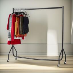 FURNOS Heavy Duty Metal Clothing Rail Bedroom Furniture in Black - thumbnail 5