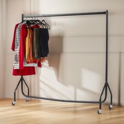 FURNOS Heavy Duty Metal Clothing Rail Bedroom Furniture in Black - thumbnail 3