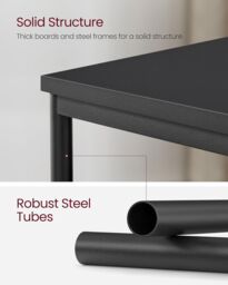 VASAGLE Set of 2 Industrial Side Tables 2-Tier Steel Frame Sofa Bedside in Black - thumbnail 5