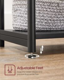 VASAGLE Set of 2 Industrial Side Tables 2-Tier Steel Frame Sofa Bedside in Black - thumbnail 7