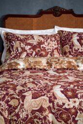 Paoletti Harewood British Animal 100% Cotton Duvet Cover Set in Red - Size: Double - thumbnail 2