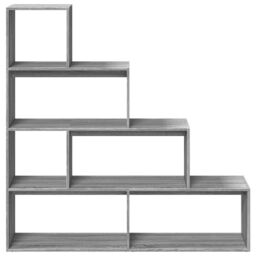 Berkfield Home Room Divider Bookcase 4-Tier Grey Sonoma 143.5x29x143.5 cm Engineered Wood - thumbnail 5