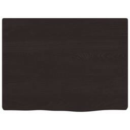 Berkfield Home Wall Shelf Dark Grey 40x30x2 cm Treated Solid Wood Oak in Dark Brown - Size: 40 x 30 x 2 cm - thumbnail 3