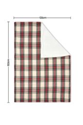 BHS Christmas Check Throw with Sherpa - Size: 45 cm x 45 cm - thumbnail 4