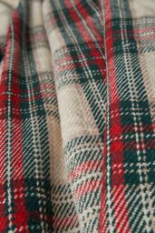 BHS Christmas Check Throw with Sherpa - Size: 45 cm x 45 cm - thumbnail 2