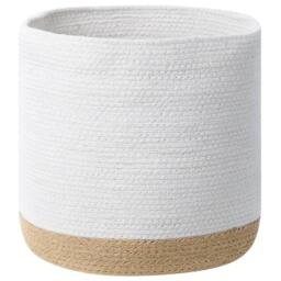 Wyld and Coco Boho Cotton Jute Storage Baskets Set of 3 White Natural in Beige - thumbnail 3