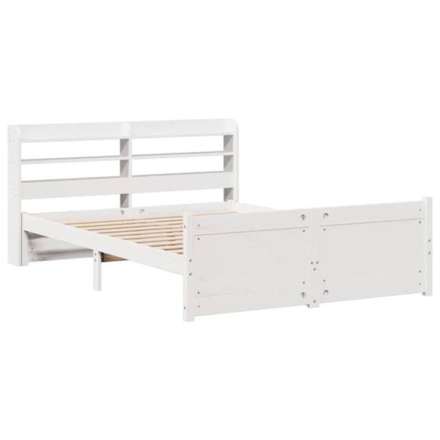 Berkfield Home Beautiful Bed Frame with Headboard without Mattress White 160x200 cm - image 1