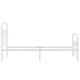 Berkfield Home Metal Bed Frame without Mattress with Footboard White 80x200cm - Size: 80x200 cm - thumbnail 5
