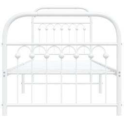 Berkfield Home Metal Bed Frame without Mattress with Footboard White 80x200cm - Size: 80x200 cm - thumbnail 4