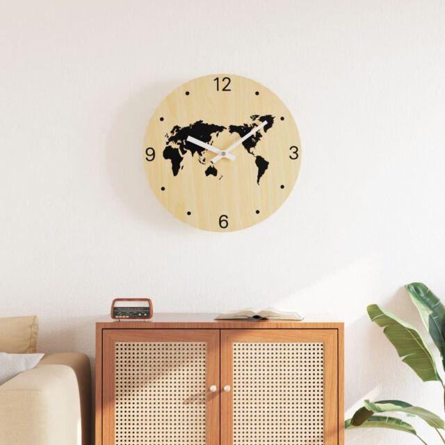 Berkfield Home Wall Clock Yellow & Black √ò30 cm Engineered Wood - image 1