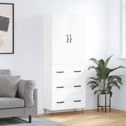 Berkfield Home Highboard White 69.5x34x180 cm Engineered Wood - thumbnail 2