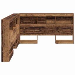 Berkfield Home Storage Headboard with Shelf Old wood 160 cm Engineered wood in Brown - thumbnail 7