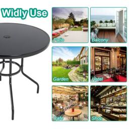 Living and Home 2 Seater Outdoor Garden Dining Bistro Set in Black - thumbnail 7
