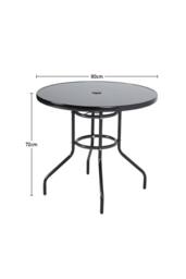 Living and Home 2 Seater Outdoor Garden Dining Bistro Set in Black - thumbnail 5