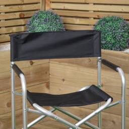 Samuel Alexander Outdoor Folding Garden Canvas Chair with Aluminium Frame in Black - thumbnail 3