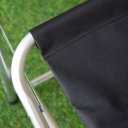 Samuel Alexander Outdoor Folding Garden Canvas Chair with Aluminium Frame in Black - thumbnail 6