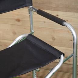 Samuel Alexander Outdoor Folding Garden Canvas Chair with Aluminium Frame in Black - thumbnail 4