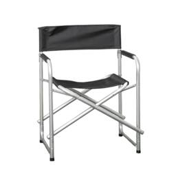 Samuel Alexander Outdoor Folding Garden Canvas Chair with Aluminium Frame in Black