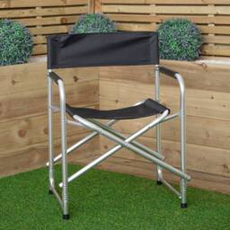 Samuel Alexander Outdoor Folding Garden Canvas Chair with Aluminium Frame in Black - thumbnail 2