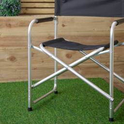 Samuel Alexander Outdoor Folding Garden Canvas Chair with Aluminium Frame in Black - thumbnail 5