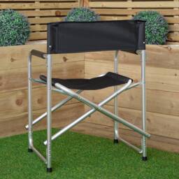 Samuel Alexander Outdoor Folding Garden Canvas Chair with Aluminium Frame in Black - thumbnail 7