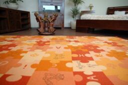 RugsX Puzzle Rug in Orange - Size: 100 cm x 150 cm - thumbnail 4