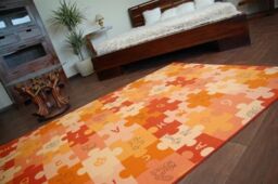 RugsX Puzzle Rug in Orange - Size: 100 cm x 150 cm - thumbnail 3