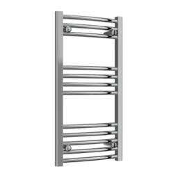 Bathroom Kingdom Capo Chrome Straight Heated Towel Rail 800x400 in Silver
