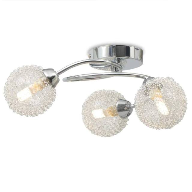 Berkfield Home Ceiling Lamp with 3 LED Bulbs G9 120 W in Silver - image 1