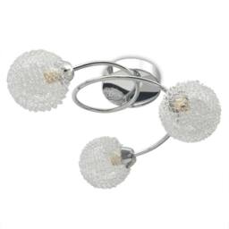 Berkfield Home Ceiling Lamp with 3 LED Bulbs G9 120 W in Silver - thumbnail 5