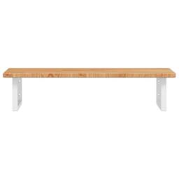 Berkfield Home Basin Shelf Wall Mounted Steel & Solid Wood Oak in Brown - thumbnail 4