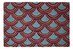 Orsina Deco Doormat, Stylish Coir Mat With Art Deco Pattern & Durable PVC Backing, Hard-Wearing And - Size: Medium - thumbnail 1