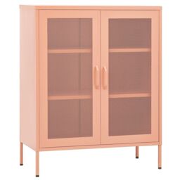 Berkfield Home Storage Cabinet Pink 80x35x101.5 cm Steel - thumbnail 2