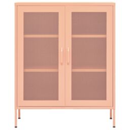Berkfield Home Storage Cabinet Pink 80x35x101.5 cm Steel - thumbnail 3