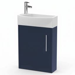 Balterley Winshill 1 Door Right-Hand Cloakroom Vanity Basin Unit, 440mm in Blue - thumbnail 6