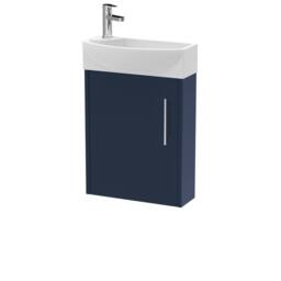Balterley Winshill 1 Door Right-Hand Cloakroom Vanity Basin Unit, 440mm in Blue - thumbnail 1