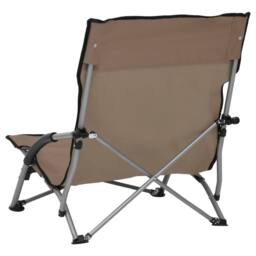 Berkfield Home Folding Beach Chairs 2 pcs Taupe Fabric in Beige - thumbnail 5