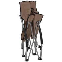 Berkfield Home Folding Beach Chairs 2 pcs Taupe Fabric in Beige - thumbnail 6