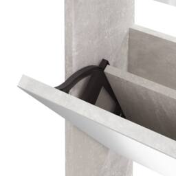 Berkfield Home Shoe Cabinet with Mirror 3-Layer Concrete Grey 63x17x102.5 cm - thumbnail 6