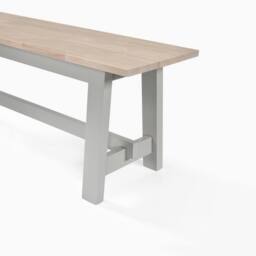 FurnitureboxUK Blakeney Oak & Cream Solid Wood Dining Bench in Grey - thumbnail 5