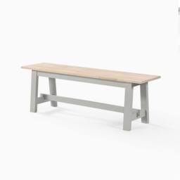 FurnitureboxUK Blakeney Oak & Cream Solid Wood Dining Bench in Grey - thumbnail 2