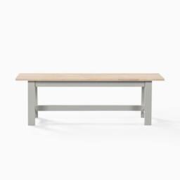 FurnitureboxUK Blakeney Oak & Cream Solid Wood Dining Bench in Grey - thumbnail 3