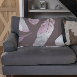 Benjamin Tate Design Imprints Bird Feathers Blanket in Natural - Size: 120 cm x 150 cm - thumbnail 2