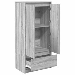 Berkfield Home Cabinet with Drawer Grey Sonoma 55.5x34x119.5 cm Engineered Wood - thumbnail 5