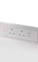 Living and Home 3-Drawer Nightstand with Charging Station & RGB Light Strip in White - thumbnail 8