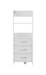 Living and Home 3-Drawer Nightstand with Charging Station & RGB Light Strip in White - thumbnail 5