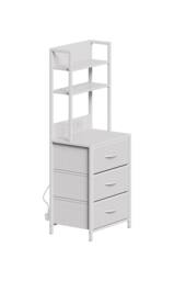 Living and Home 3-Drawer Nightstand with Charging Station & RGB Light Strip in White - thumbnail 6